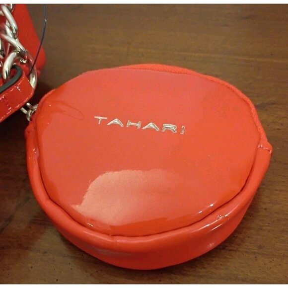 Tahari Vegan Leather Crossbody Bag Purse Mango W/ Coin Purse NWT - Picture 4 of 9